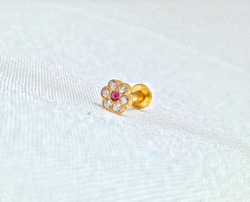Cz stone Flower Nosepin/Baby stud - Image 4