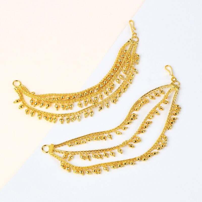 3-Layered Palin Balls Earchain pair - Image 3