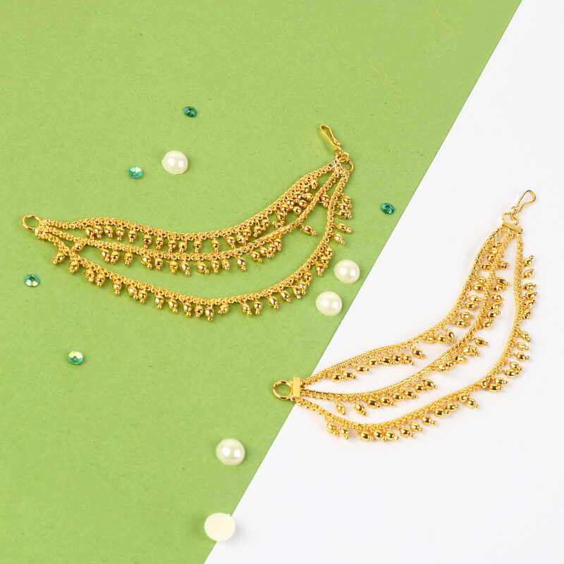 3-Layered Palin Balls Earchain pair - Image 4