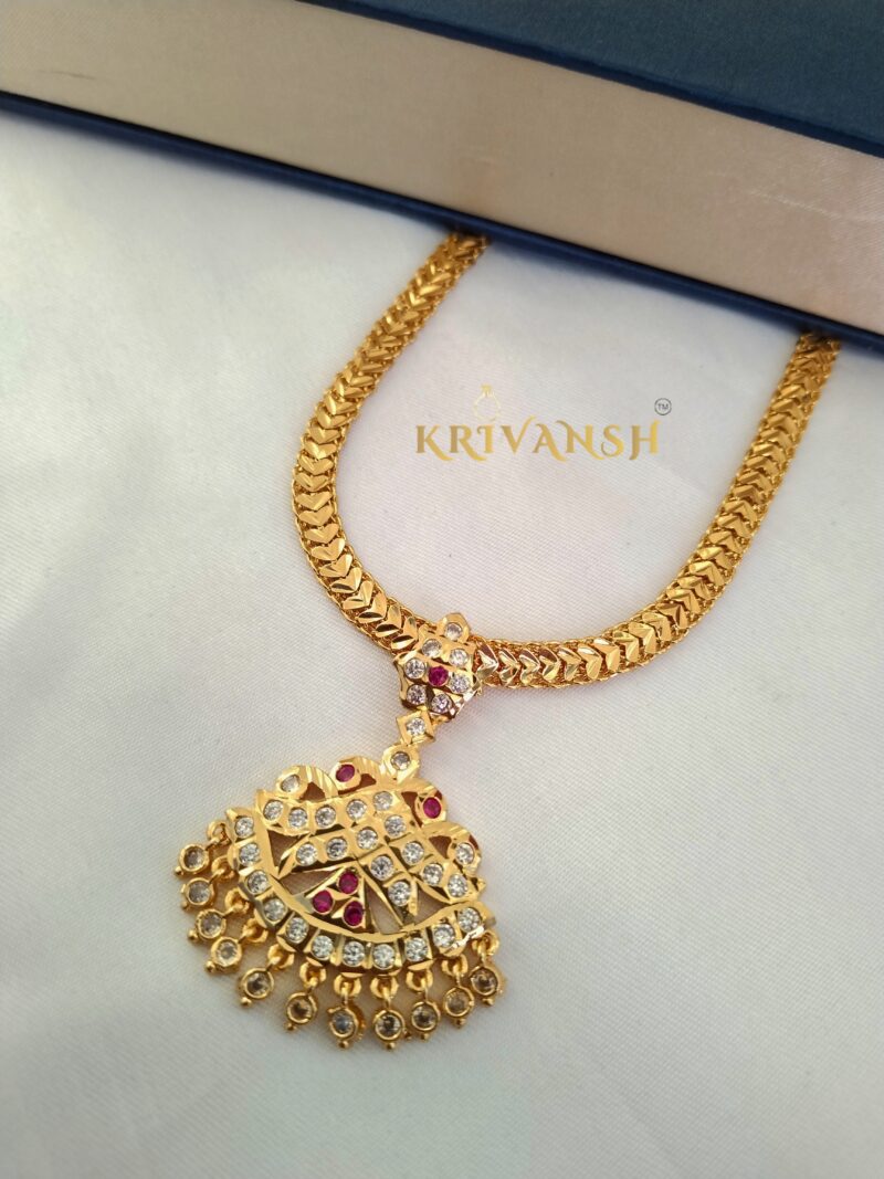 Impon SouthIndian Traditional Hand-finished Attigae Necklace - Image 4