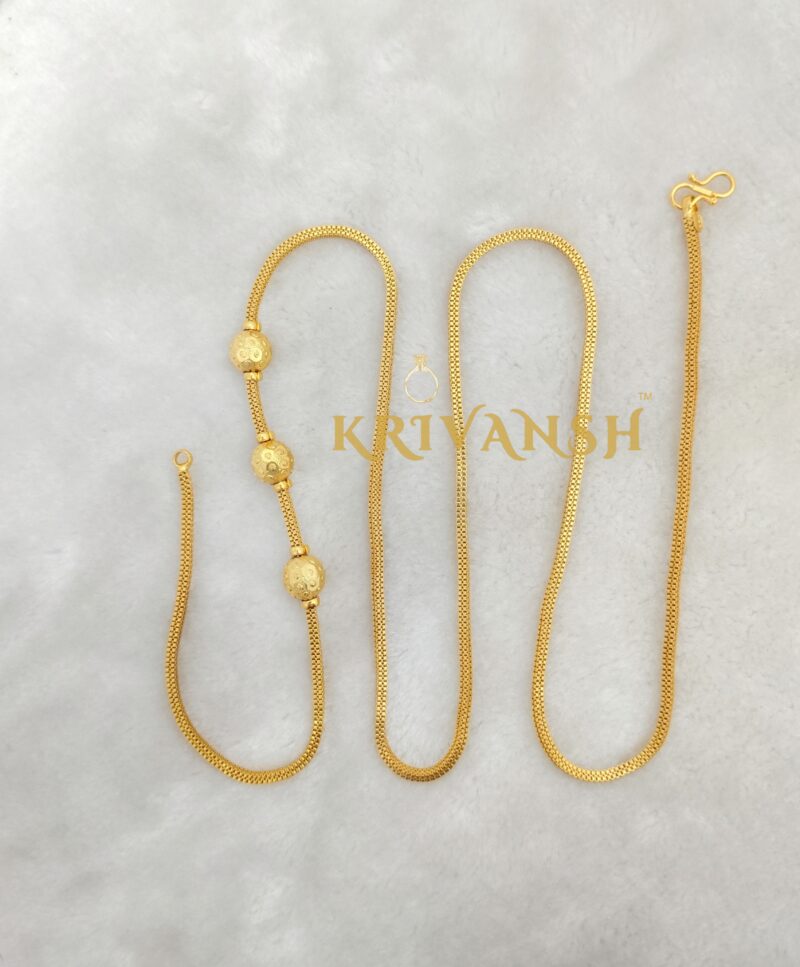 Plain 3 Balls Mope chain for Women - Image 3