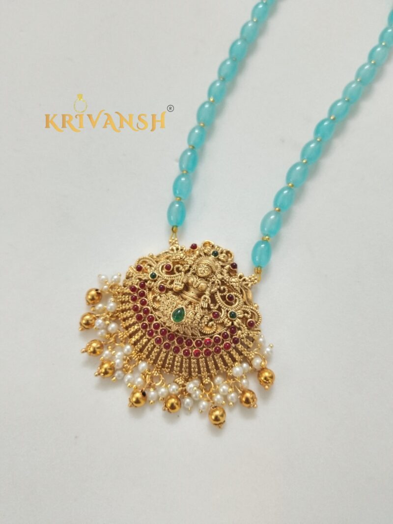 Blue Beaded Long Necklace - Image 2
