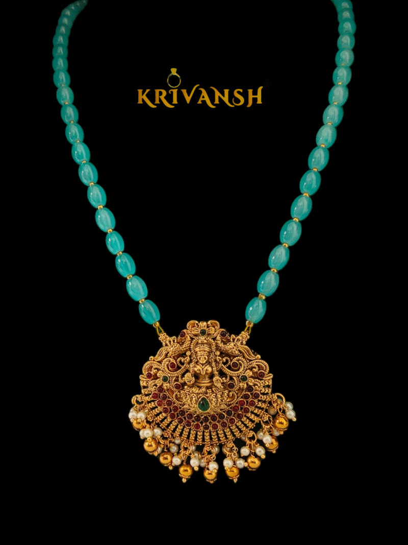 Blue Beaded Long Necklace