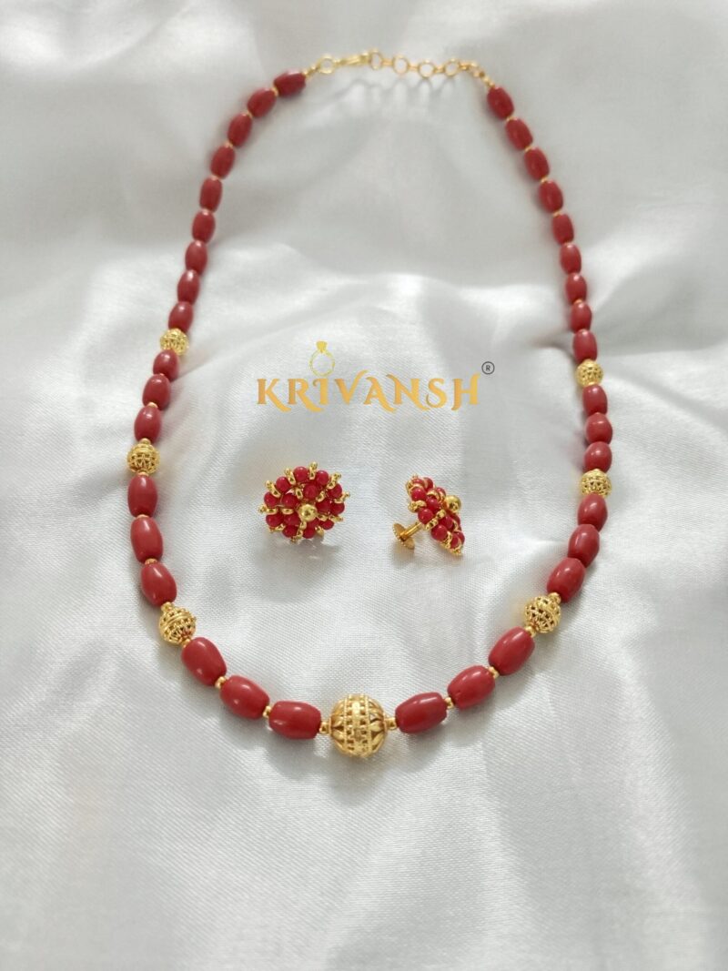 Coral Short NecklaceSet - Image 3