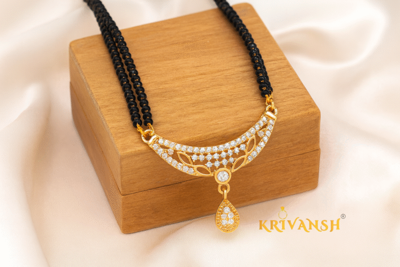 CZ Stone Short Length Mangalsutra - Image 4