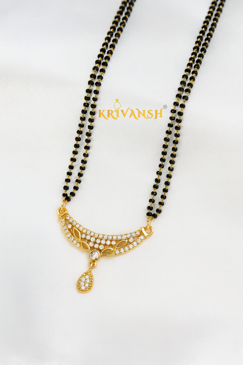 CZ Stone Short Length Mangalsutra - Image 3